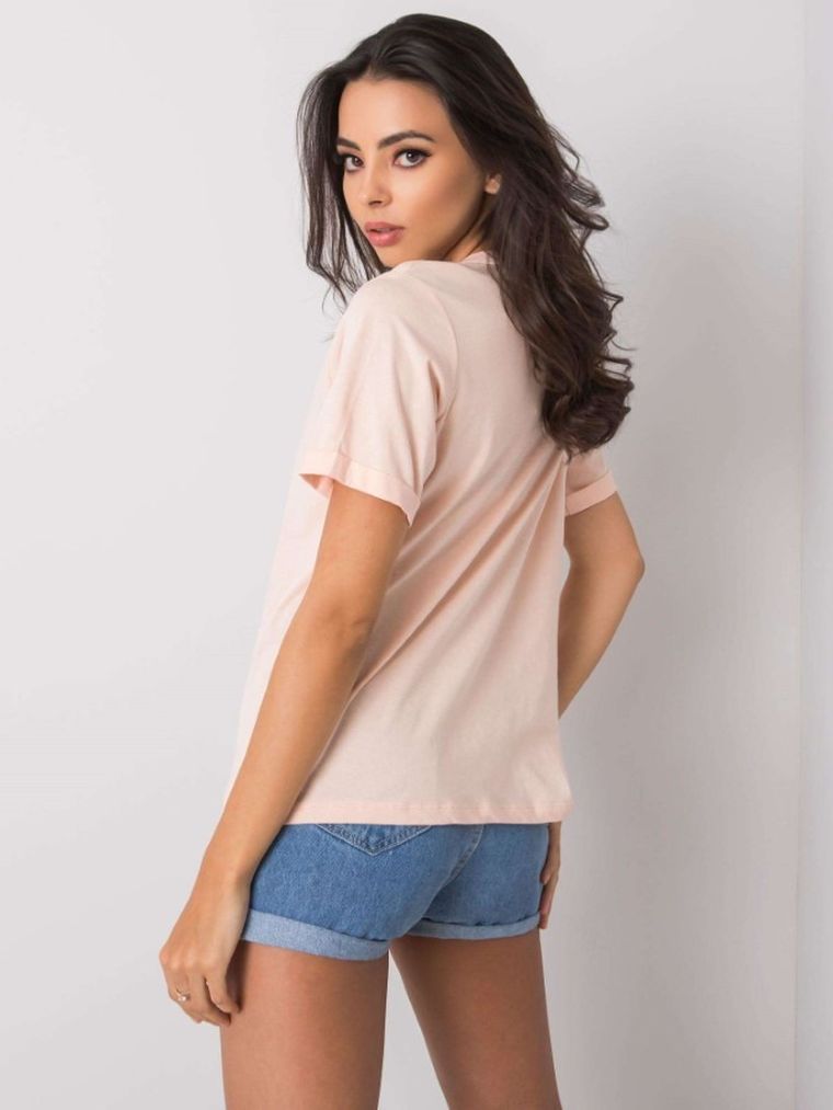 T-shirt damski, różowy, Pepper & Mint