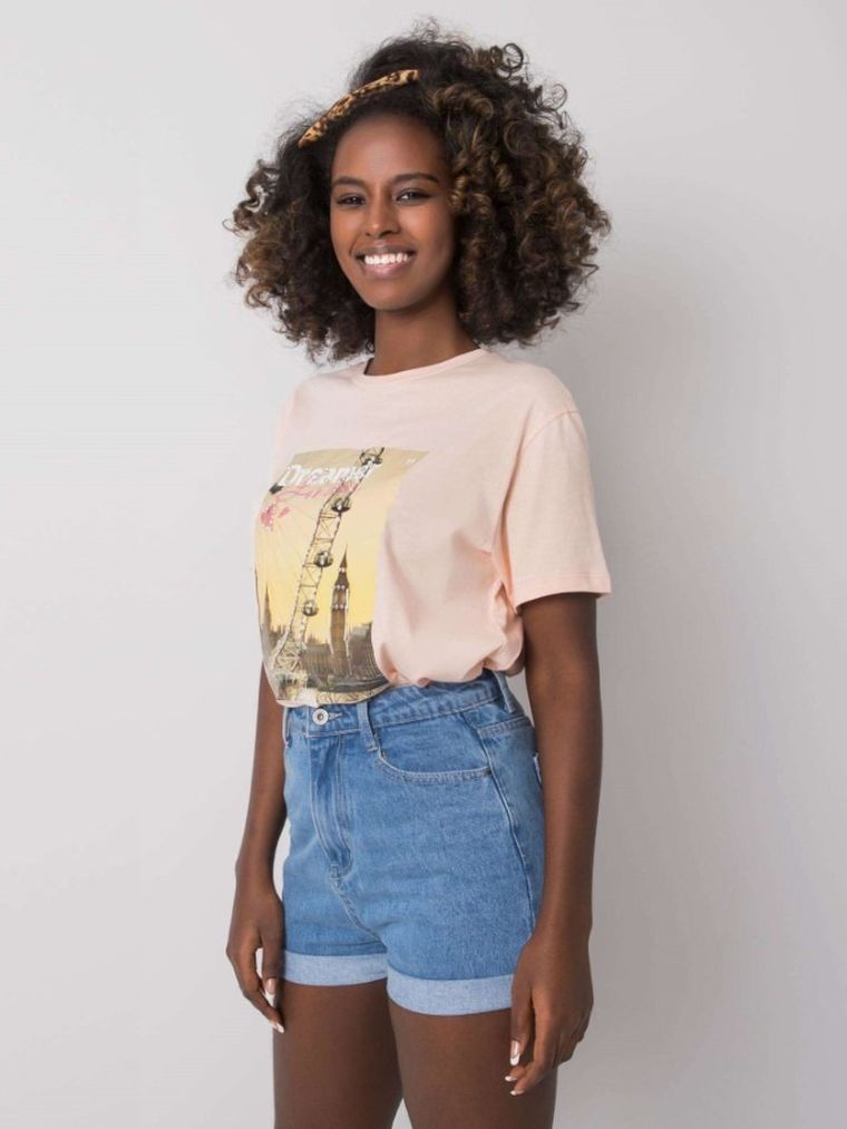 T-shirt damski, różowy, Pepper & Mint