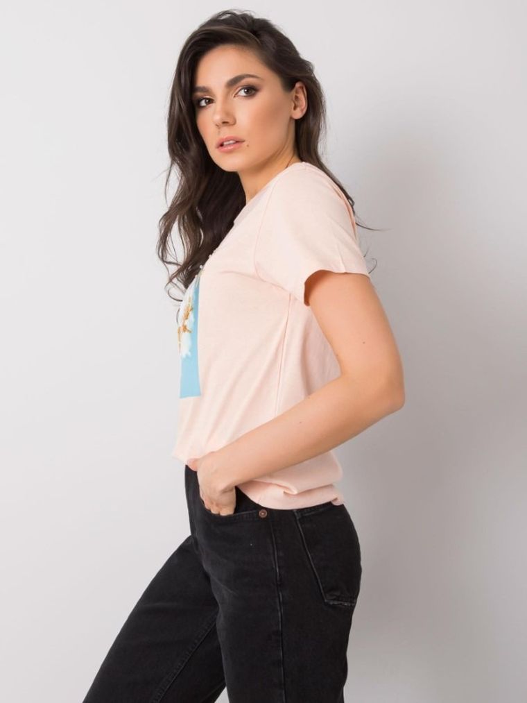 T-shirt damski, różowy, Pepper & Mint