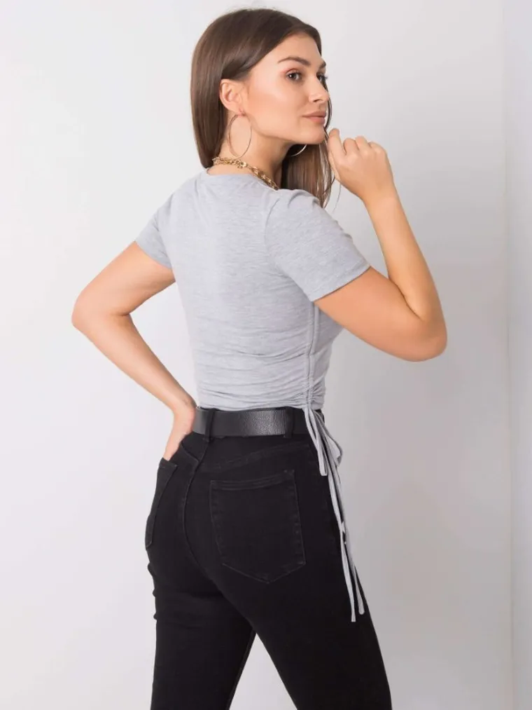 T-shirt damski, szary, Basic Feel Good