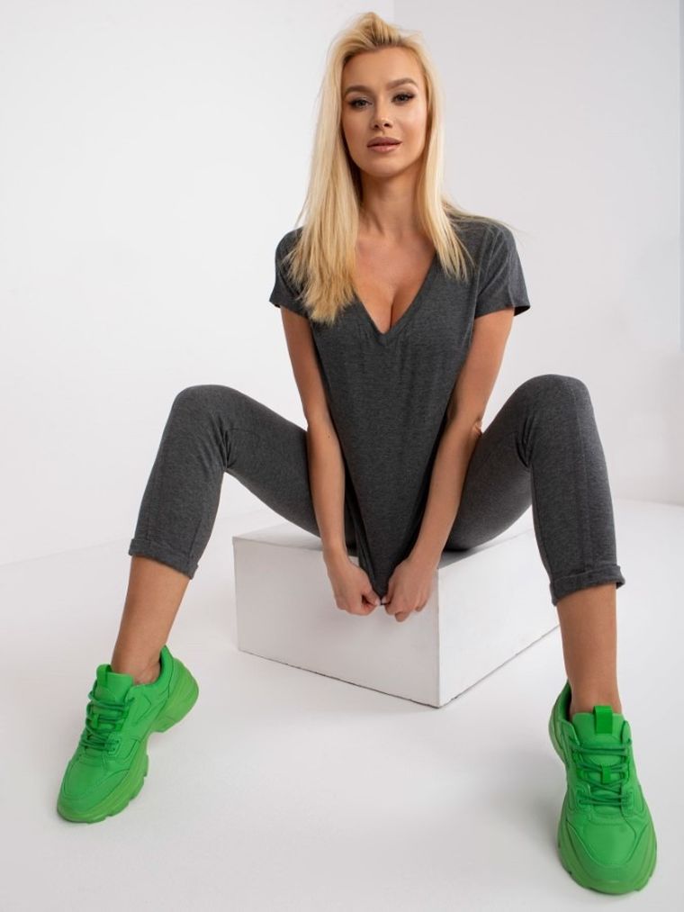 T-shirt damski, szary, Basic Feel Good