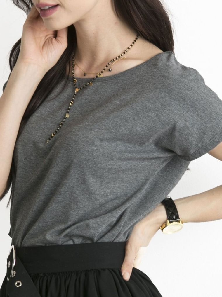 T-shirt damski, szary, Basic Feel Good