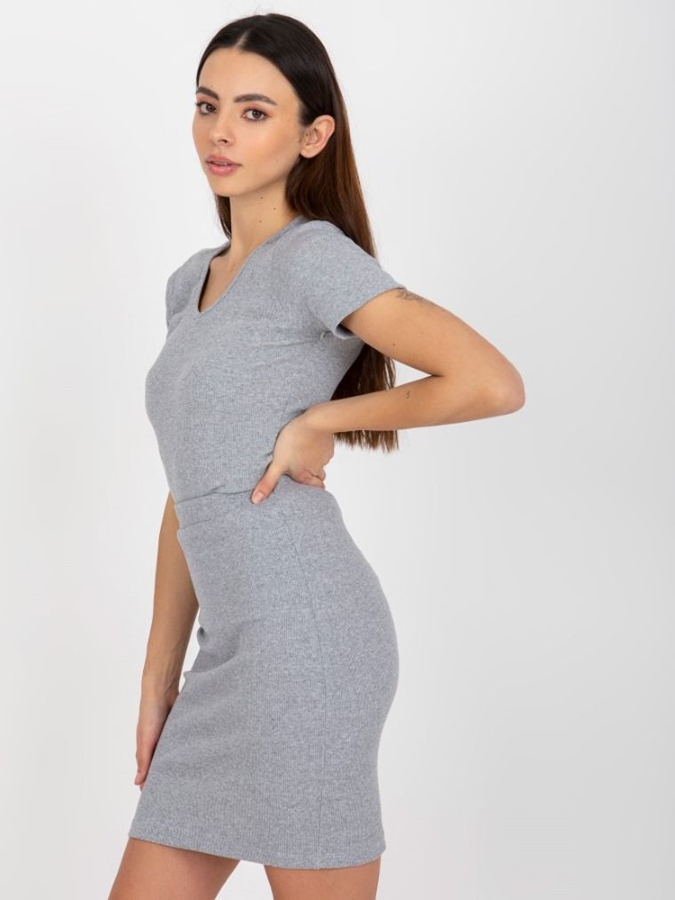 T-shirt damski, szary, Lily Rose