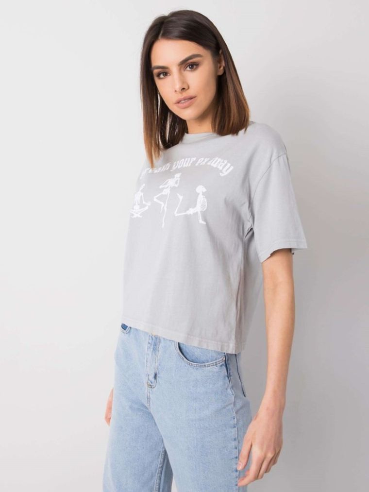 T-shirt damski, szary, Rue Paris