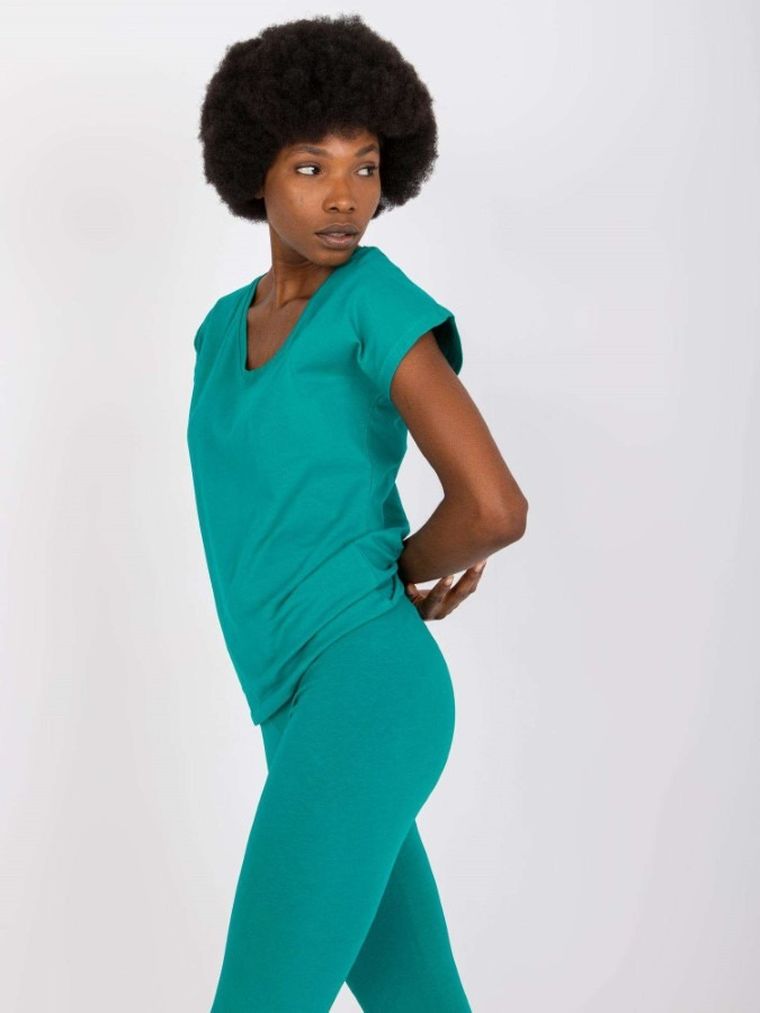 T-shirt damski, zielony, Basic Feel Good