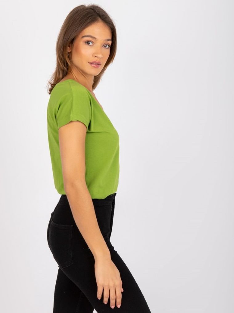 T-shirt damski, zielony, Basic Feel Good