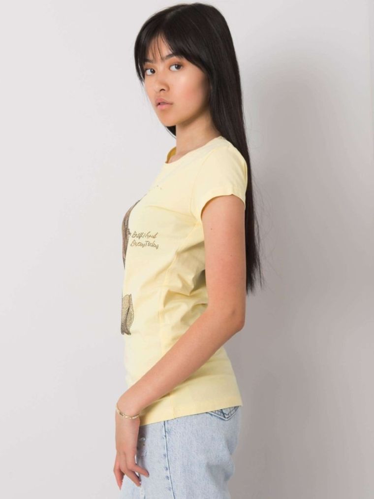 T-shirt damski, żółty, Ex Moda