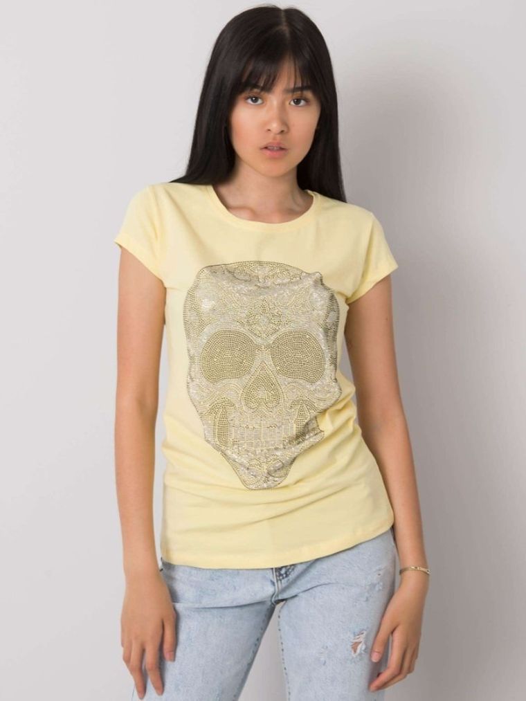 T-shirt damski, żółty, Ex Moda