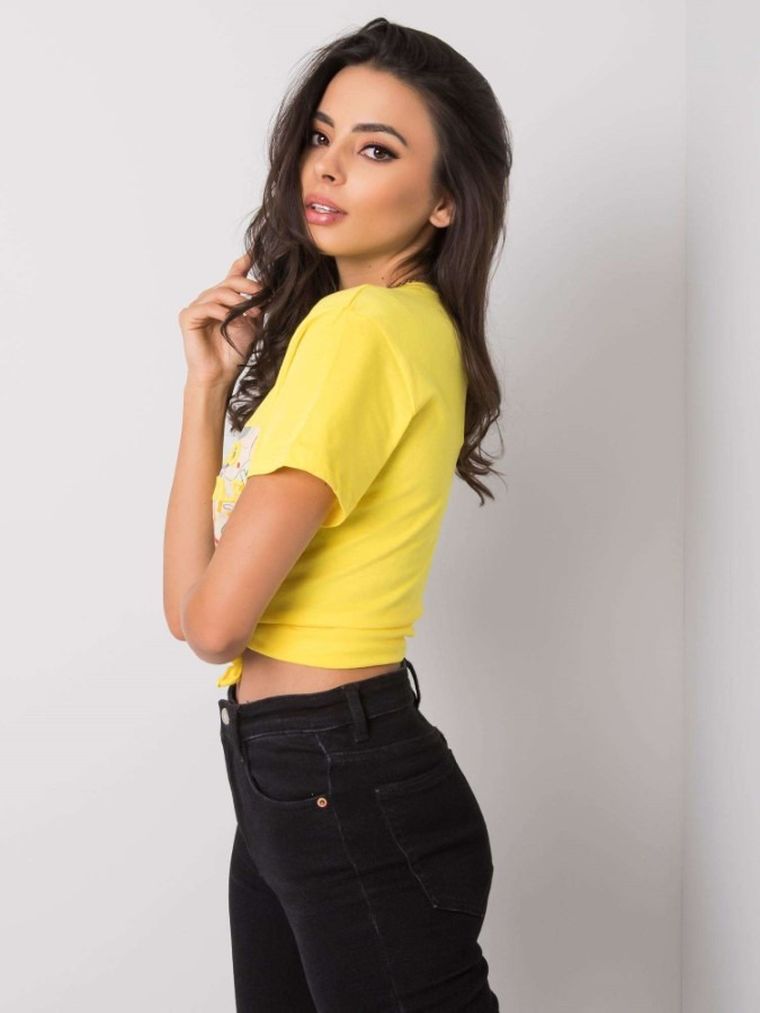 T-shirt damski, żółty, Pepper & Mint