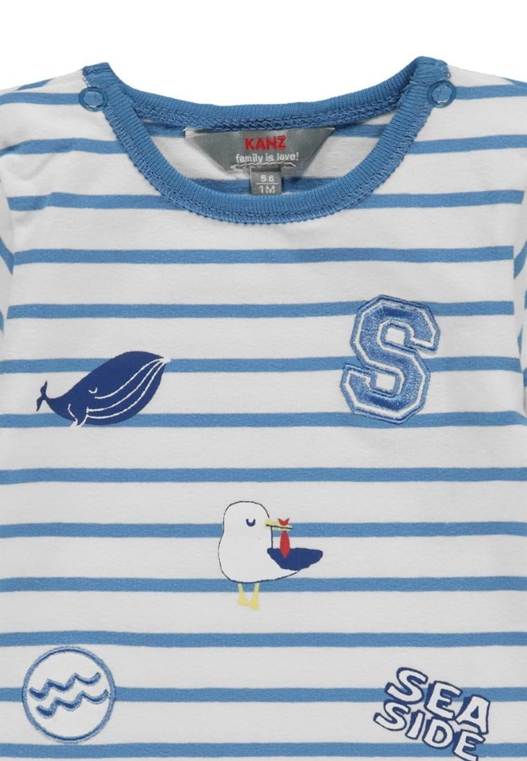 T-shirt dziecięcy, biały, niebieski, Kanz