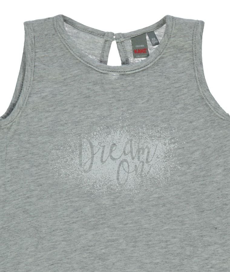 T-shirt dziewczęcy bez rękawów, szary, Kanz