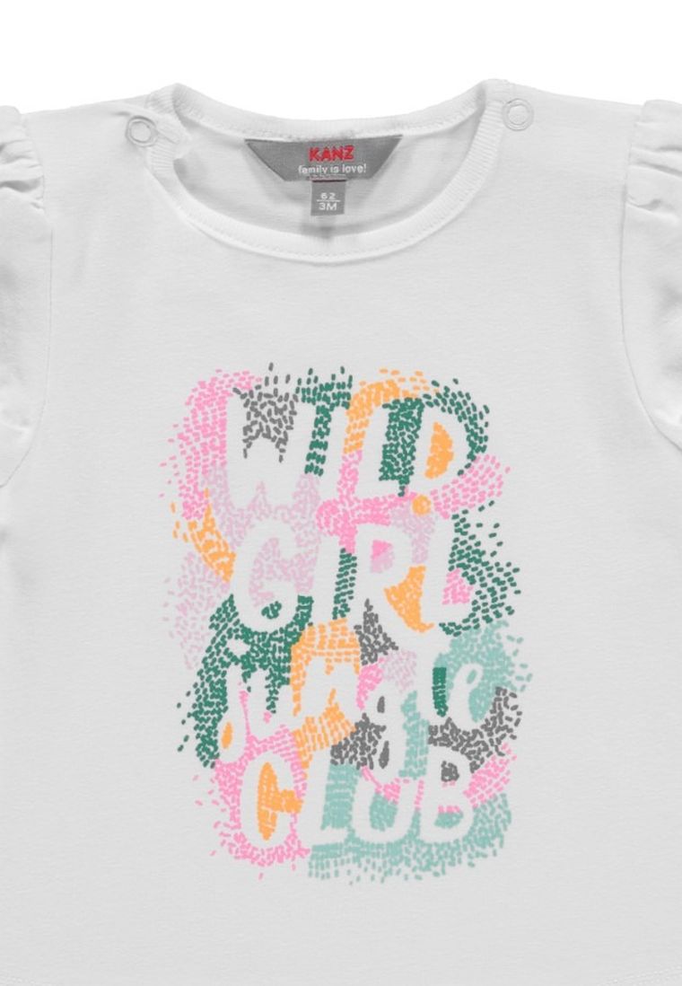 T-shirt dziewczęcy, biały, Kanz