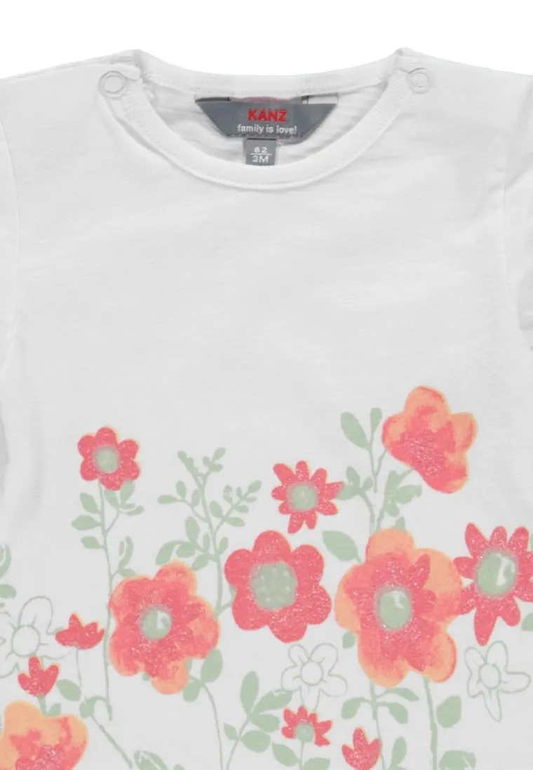 T-shirt dziewczęcy, biały, Kanz