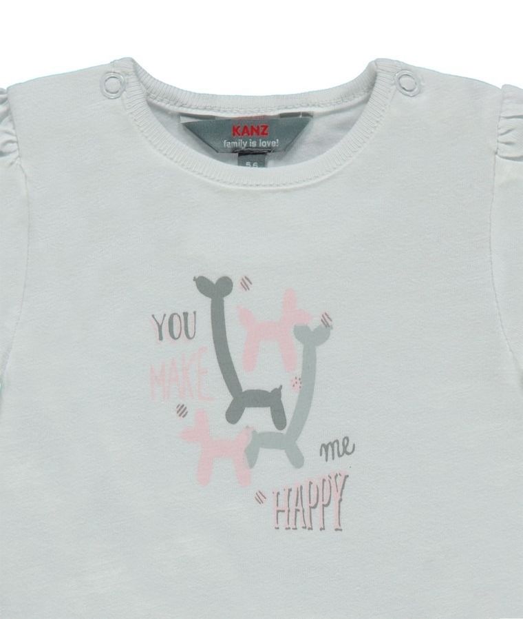 T-shirt dziewczęcy, biały, Kanz