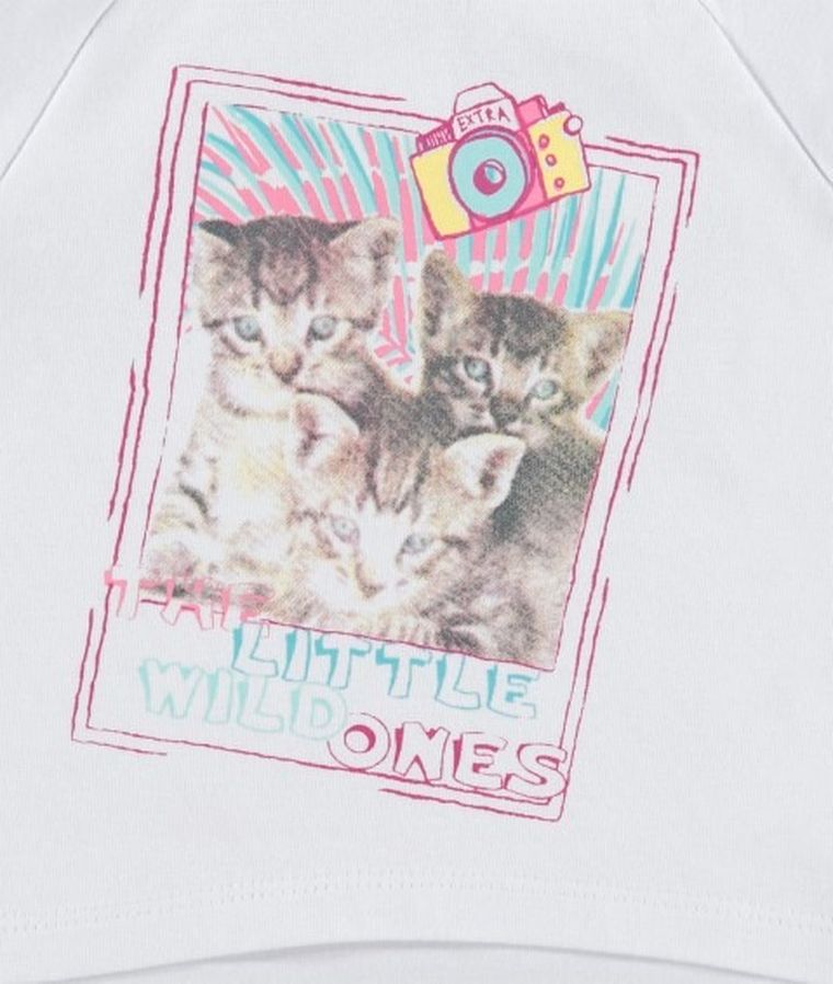 T-shirt dziewczęcy, biały, Kanz