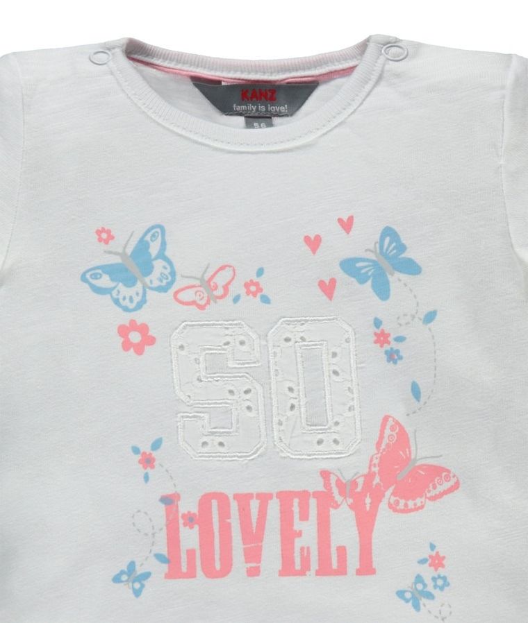T-shirt dziewczęcy, biały, Kanz