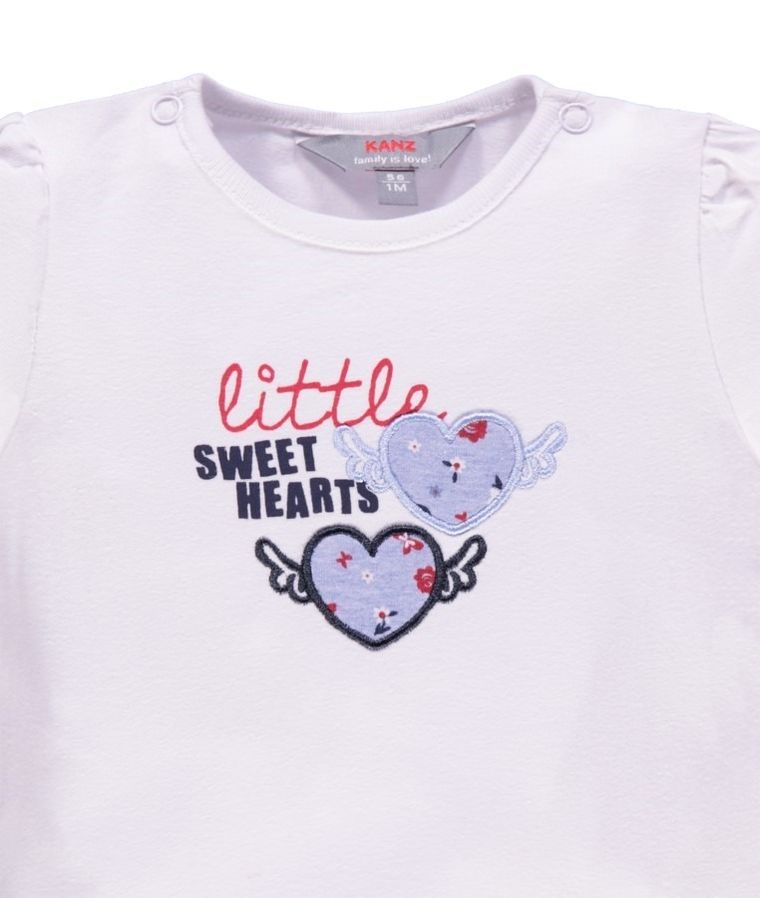 T-shirt dziewczęcy, biały, Kanz