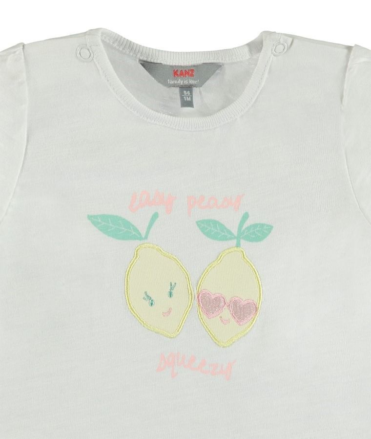 T-shirt dziewczęcy, biały, Kanz