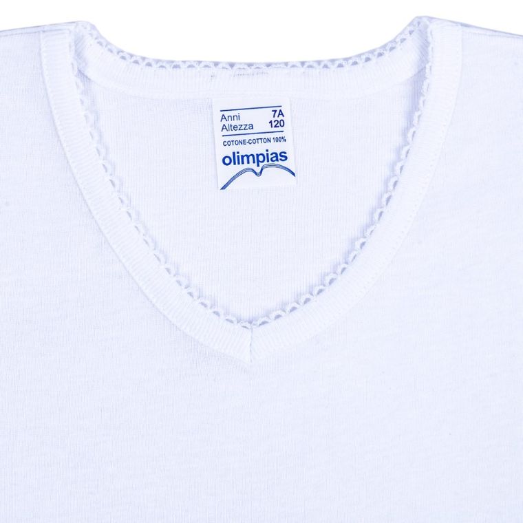 T-shirt dziewczęcy, biały, Olimpias