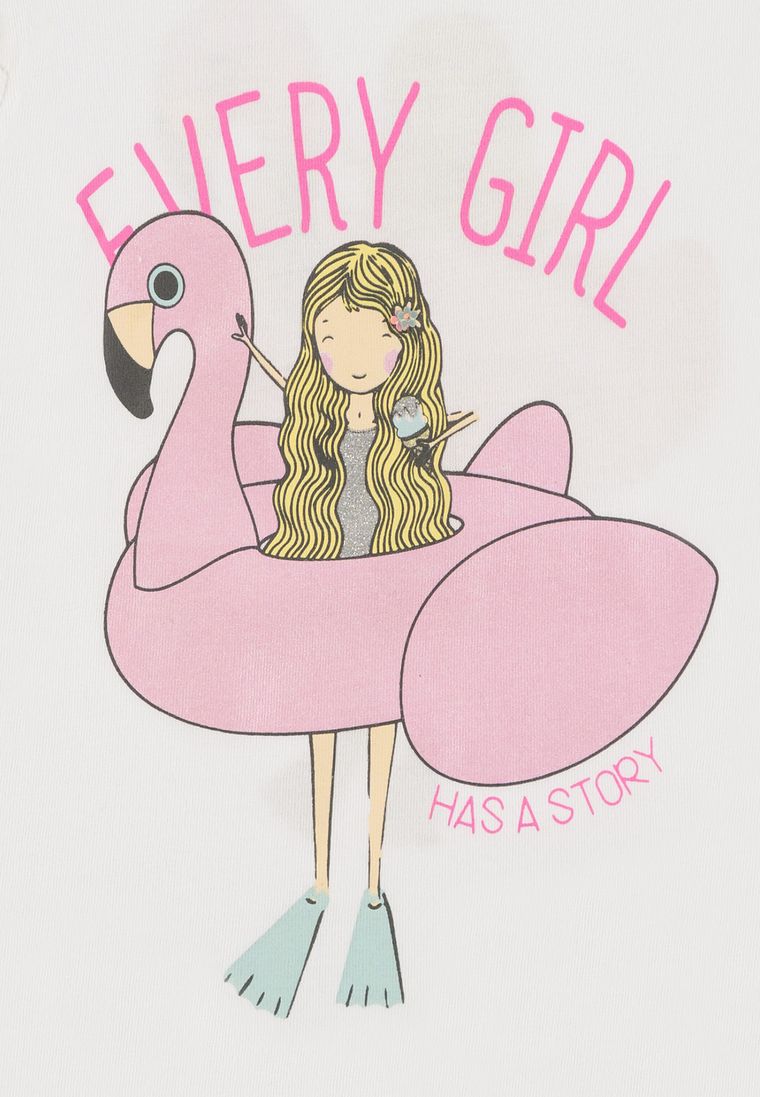 T-shirt dziewczęcy, biały, Tom Tailor