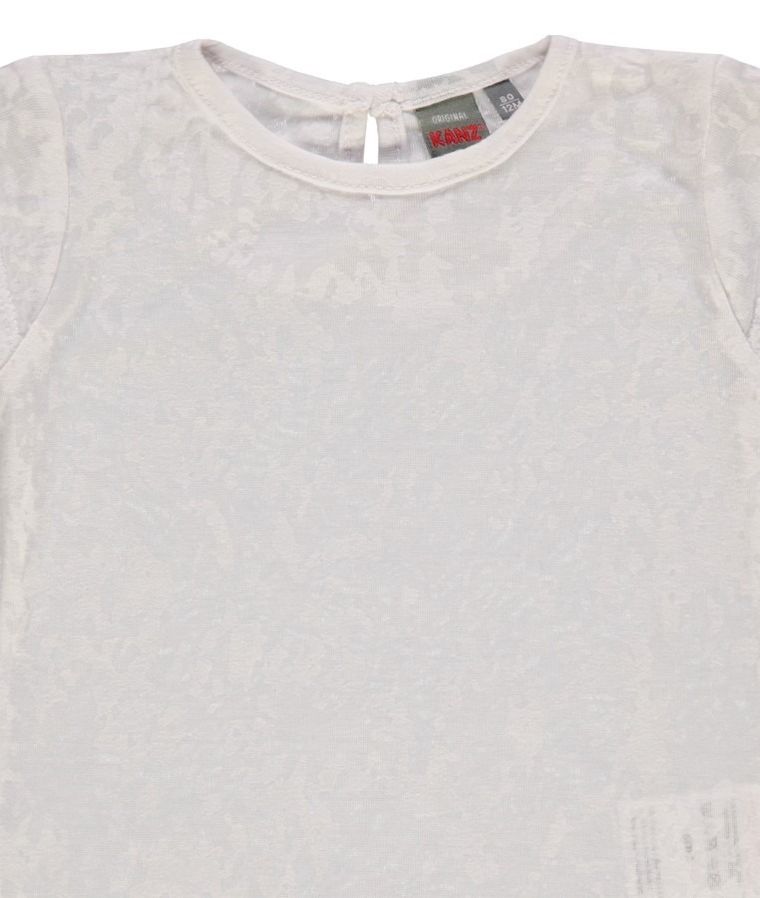 T-shirt dziewczęcy, biały, transparentny, Kanz