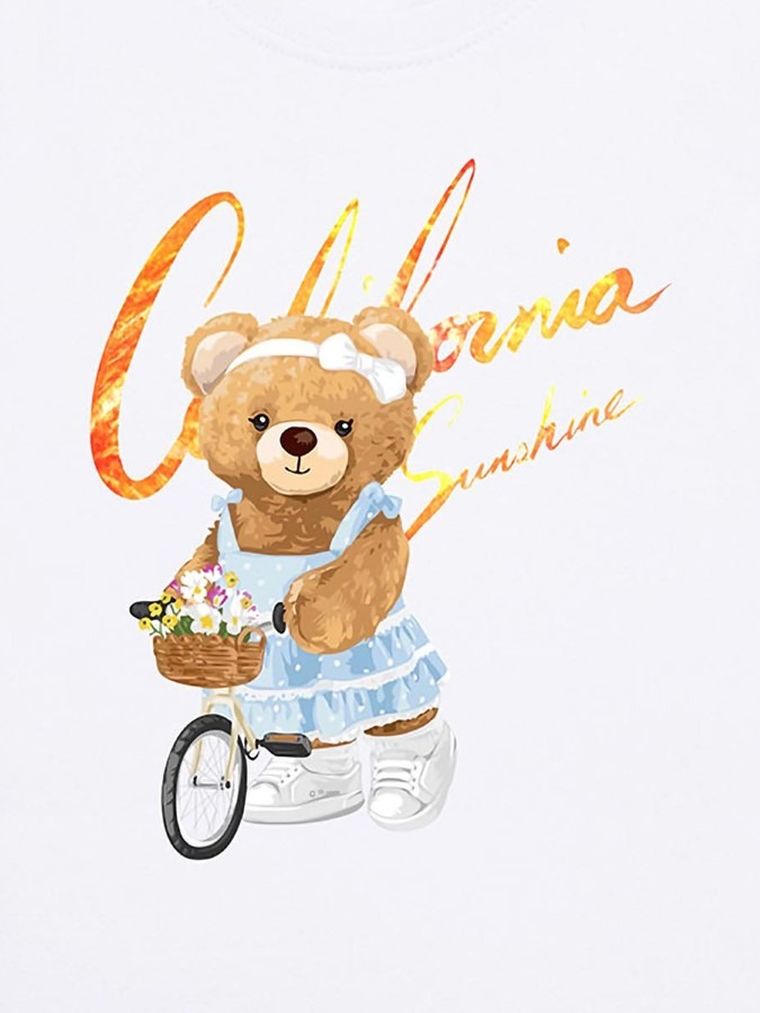 T-shirt dziewczęcy, biały, Tup Tup