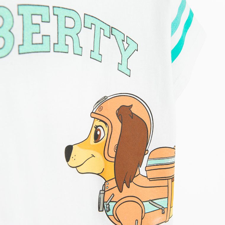 T-shirt dziewczęcy, crop top, biały, Psi Patrol, Licence Brand