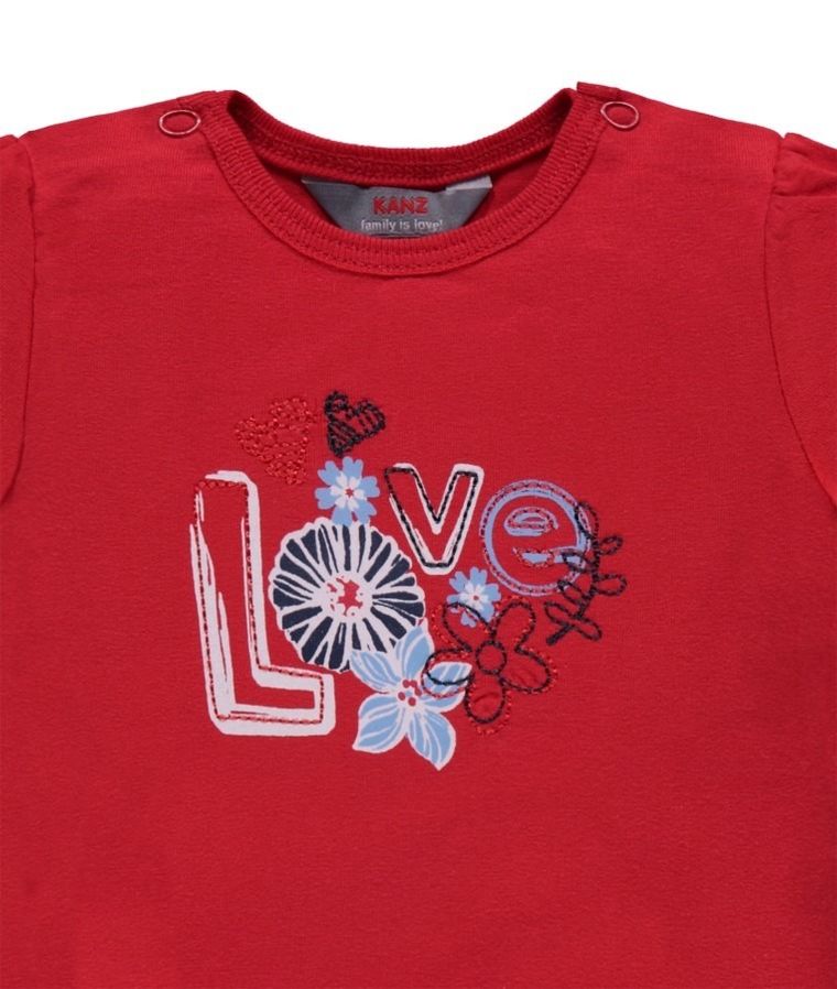 T-shirt dziewczęcy, czerwony, Kanz