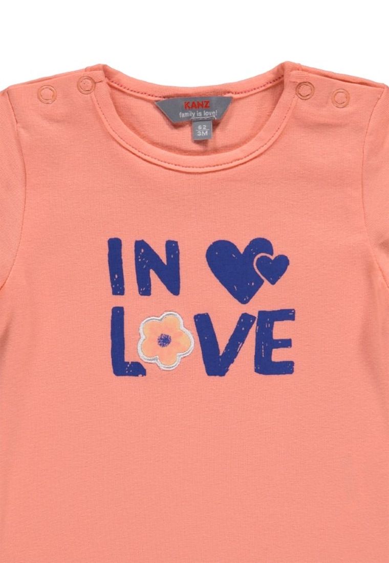 T-shirt dziewczęcy, koralowy, Kanz