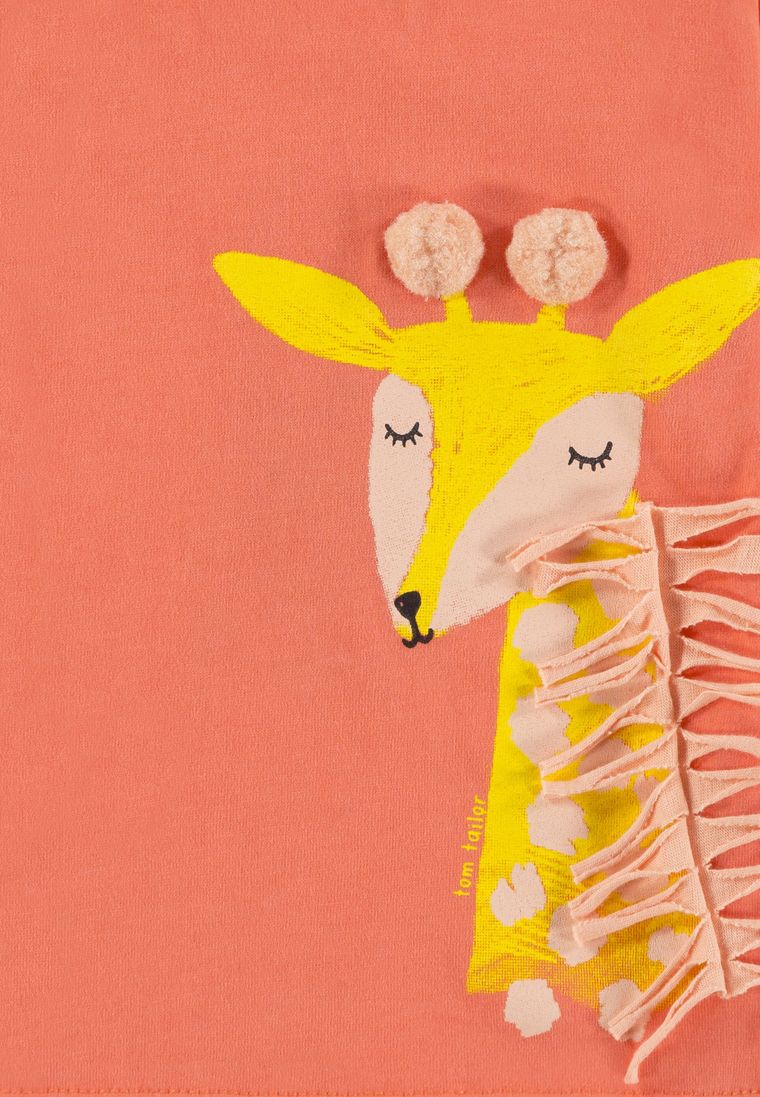 T-shirt dziewczęcy, koralowy, Tom Tailor