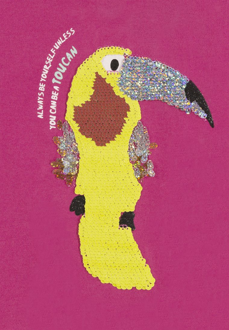 T-shirt dziewczęcy, różowy, dwustronne cekiny, Tom Tailor