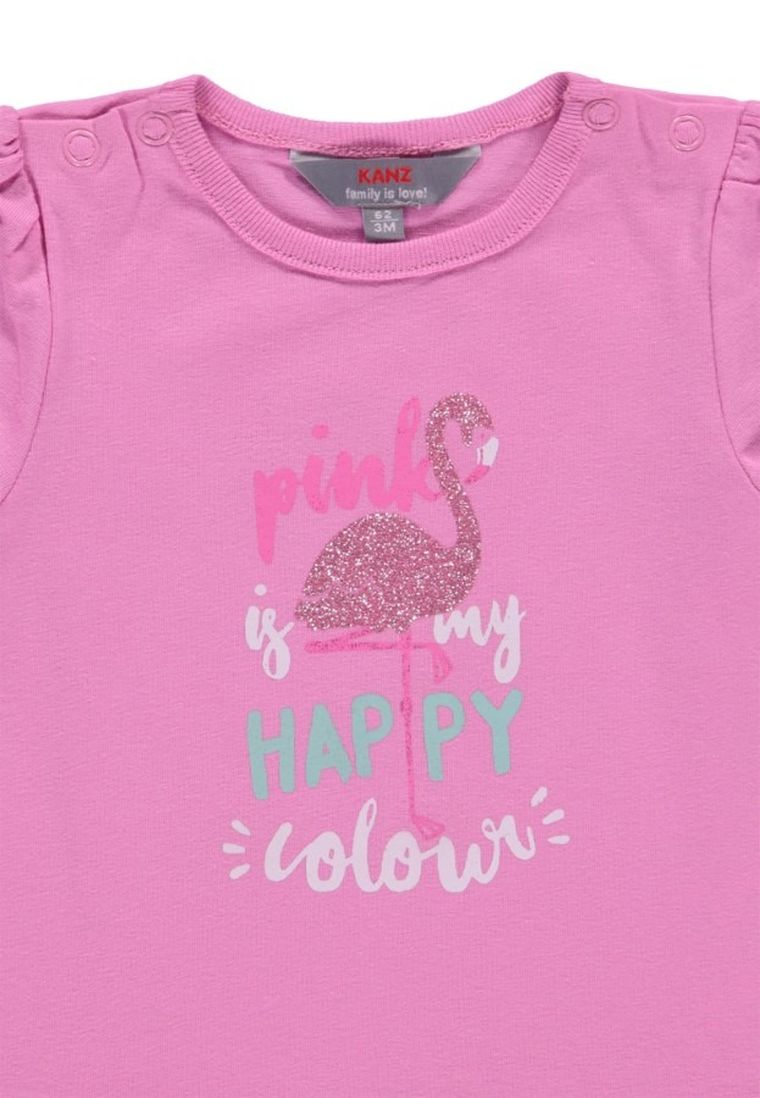 T-shirt dziewczęcy, różowy, Kanz