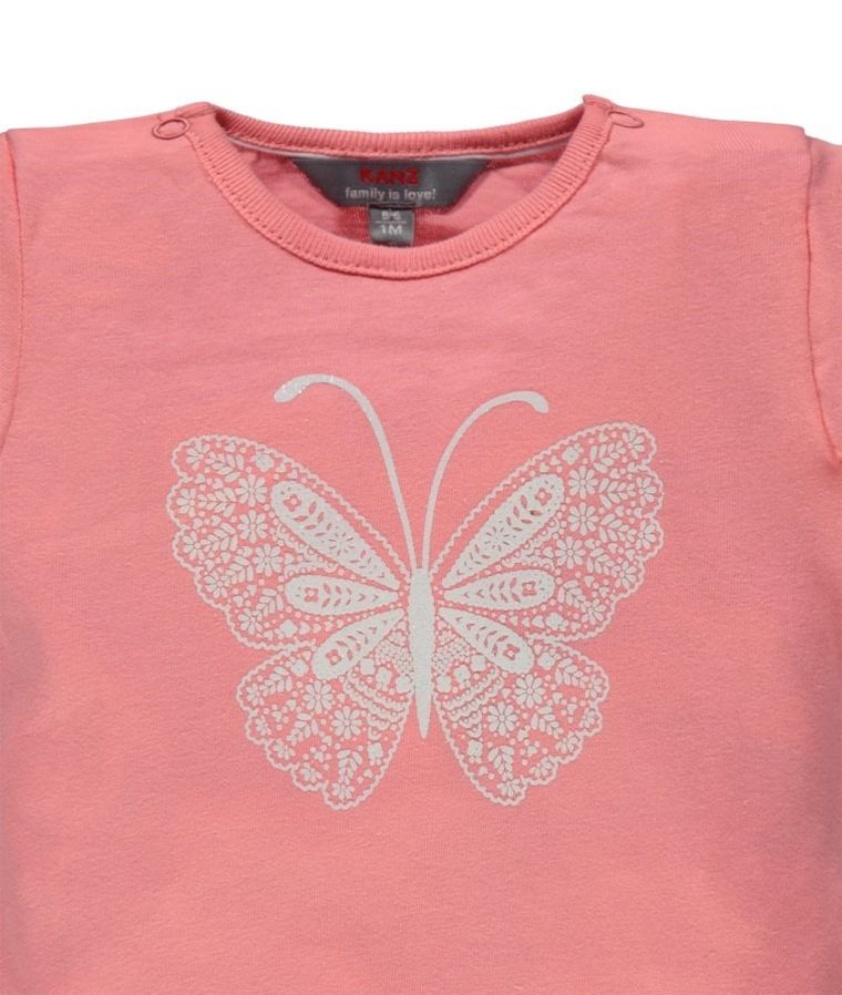 T-shirt dziewczęcy, różowy, Kanz