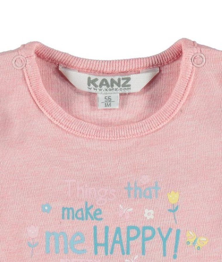 T-shirt dziewczęcy, różowy, Kanz