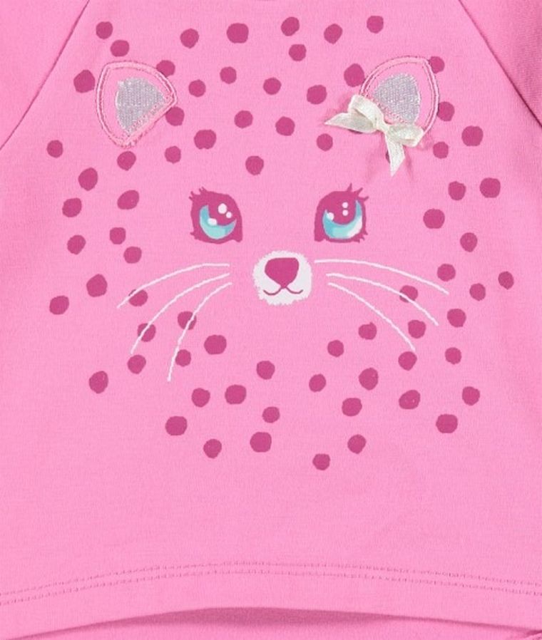 T-shirt dziewczęcy, różowy, Kanz