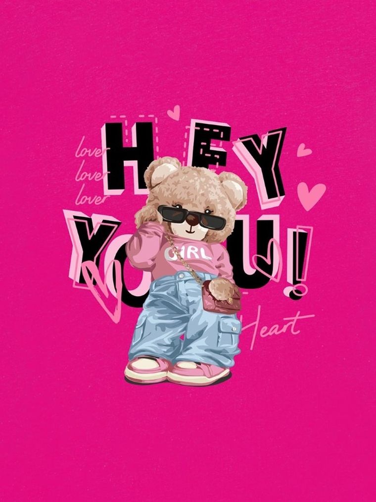 T-shirt dziewczęcy, różowy, Tup Tup