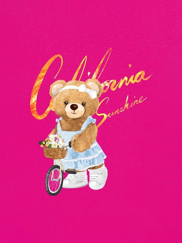 T-shirt dziewczęcy, różowy, Tup Tup