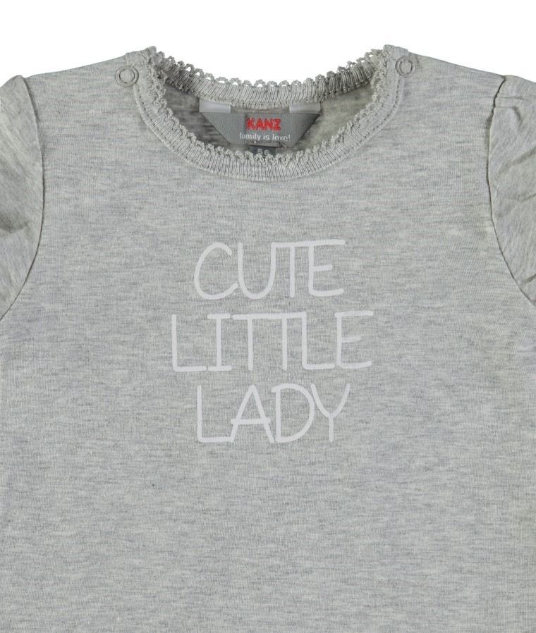 T-shirt dziewczęcy, szary, Kanz