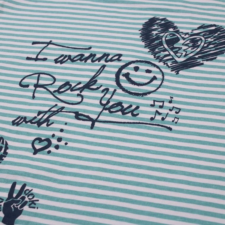 T-shirt dziewczęcy, turkusowy, Kanz