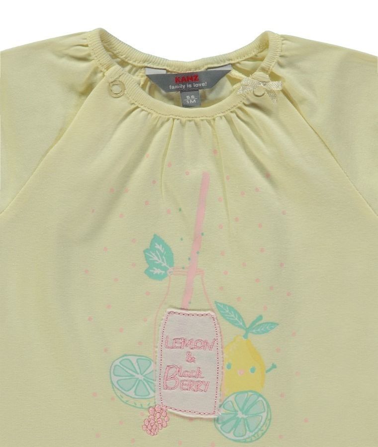 T-shirt dziewczęcy, żółty, Kanz