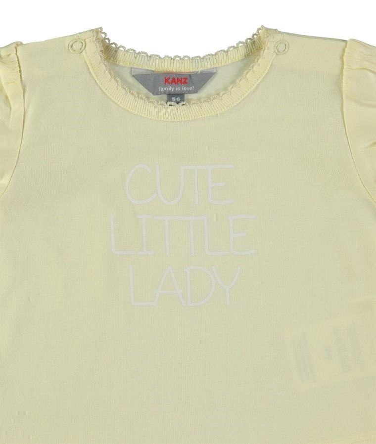 T-shirt dziewczęcy, żółty, Kanz