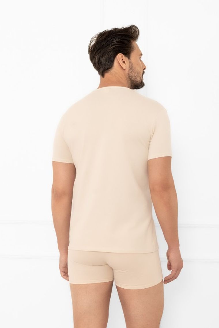 T-shirt męski, beżowy, Apollo, Italian Fashion