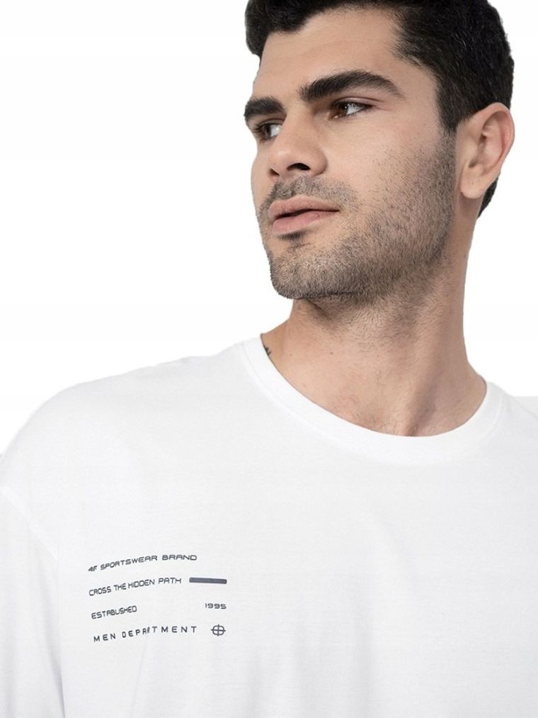T-shirt męski, biały, 4F