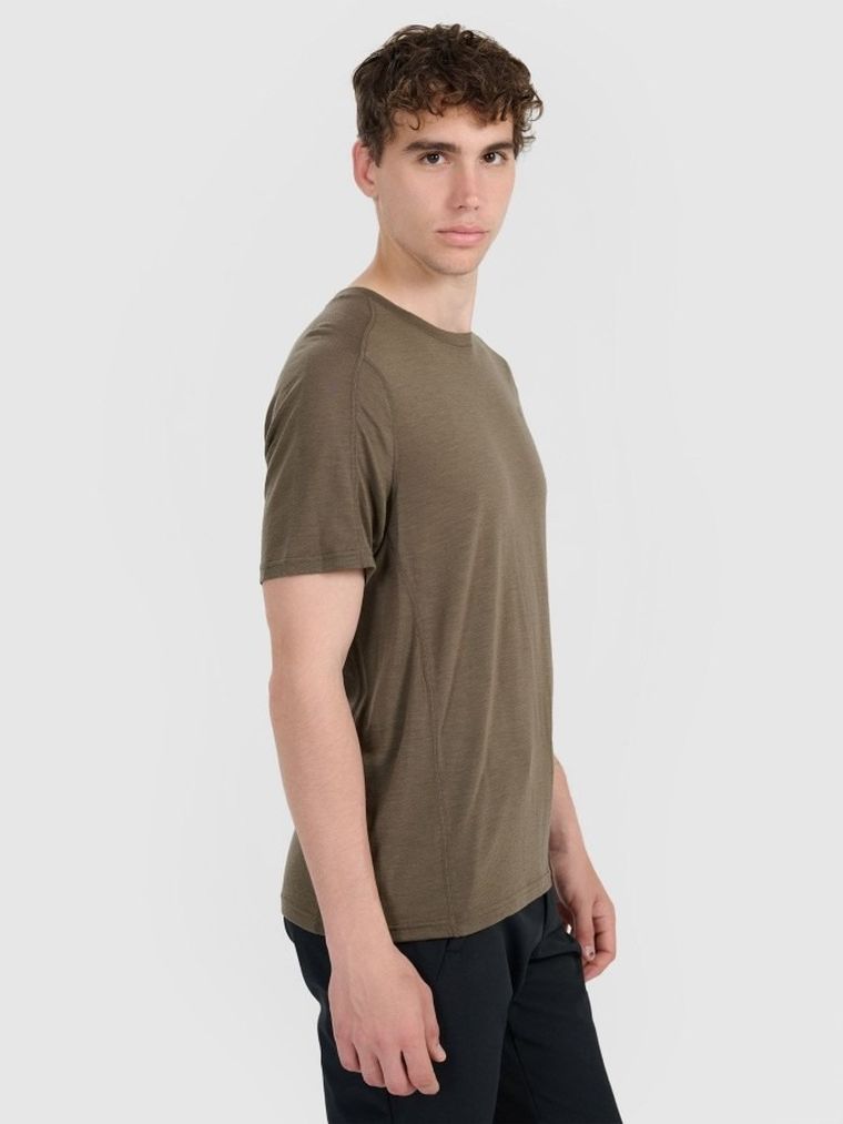 T-shirt męski, brązowy, 4F