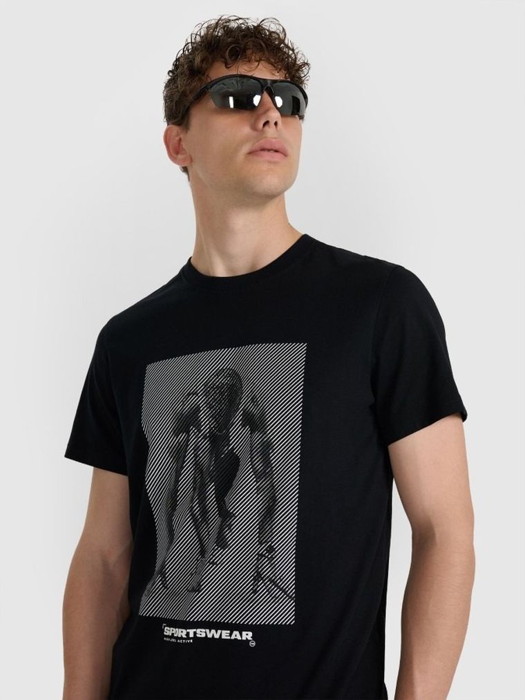 T-shirt męski, czarny, 4F