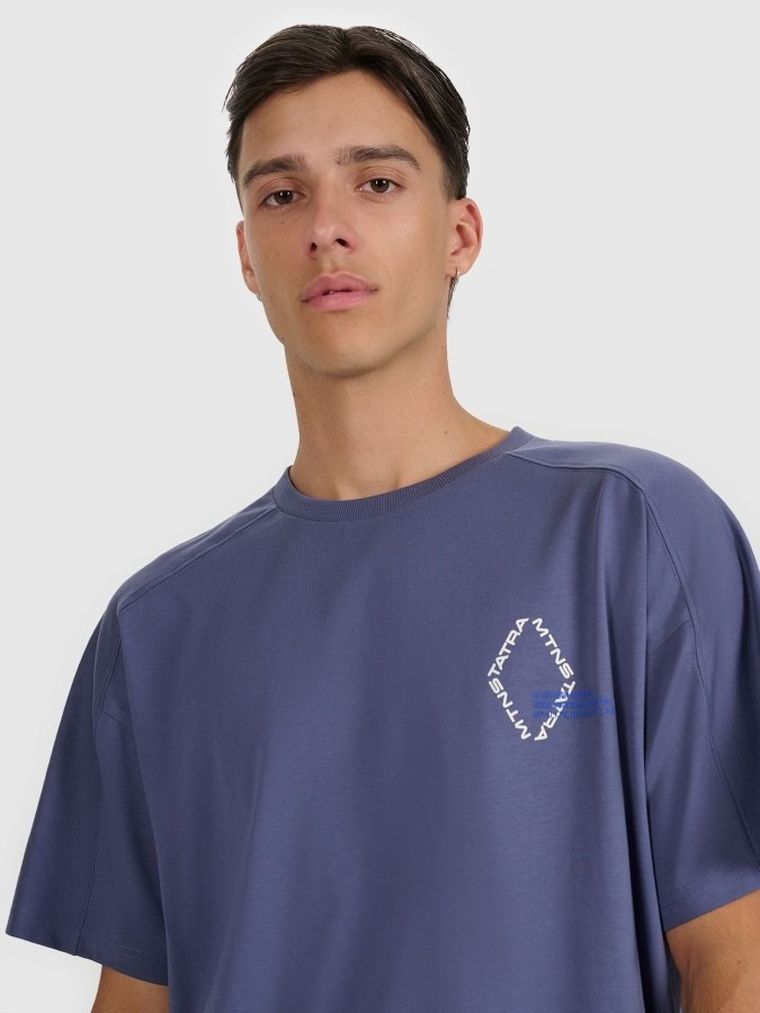 T-shirt męski, niebieski, 4F