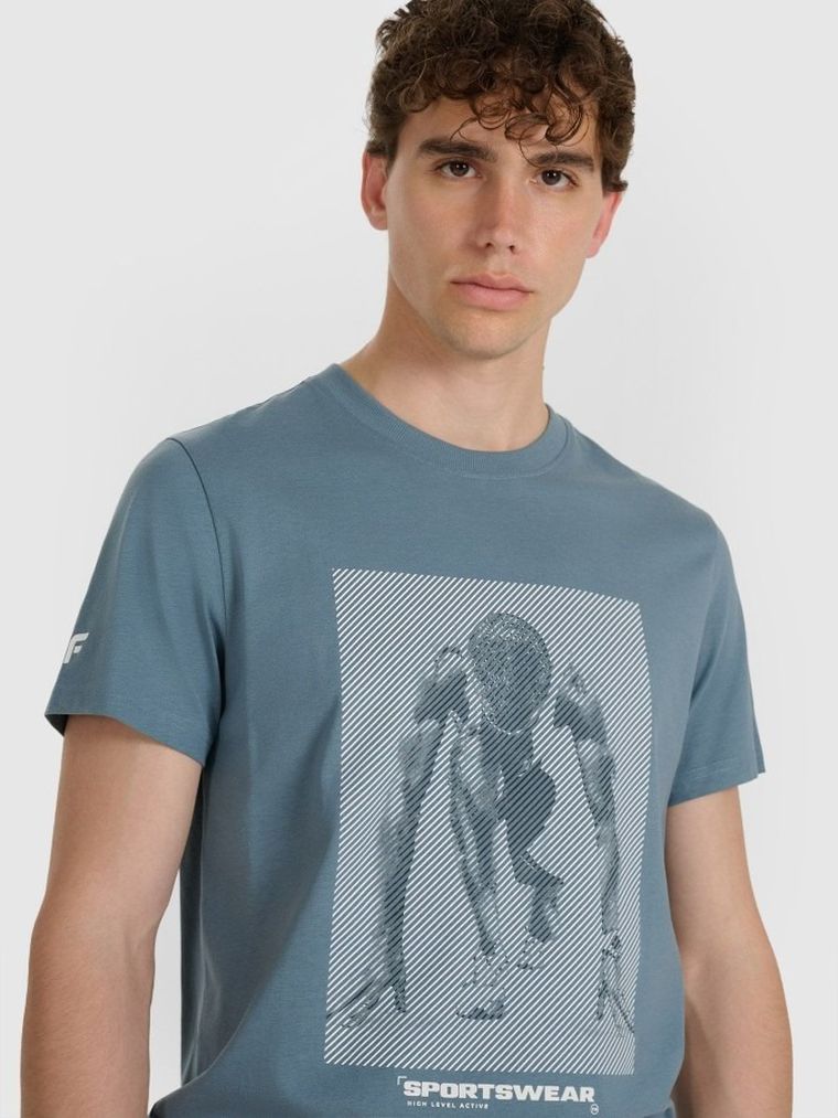 T-shirt męski, niebieski, 4F