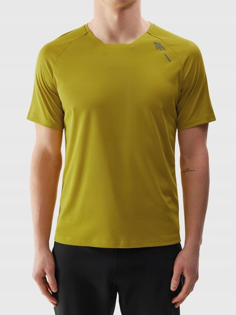 T-shirt męski, żółty, 4F