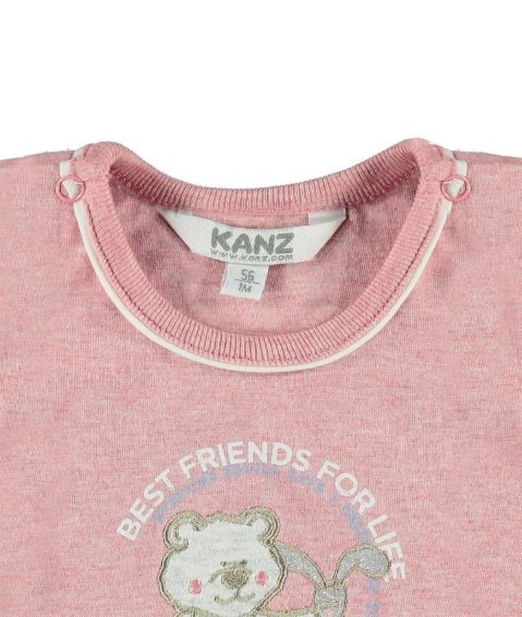 T-shirt niemowlęcy, czerwony melanż, Kanz