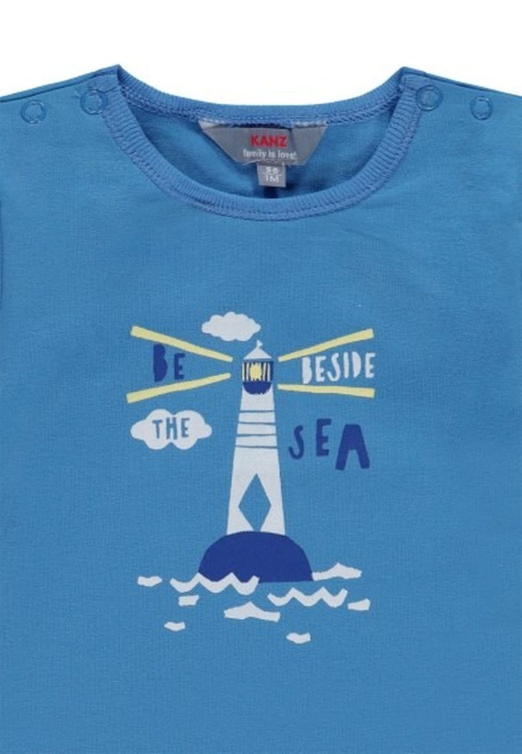 T-shirt niemowlęcy, niebieski, Kanz